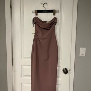 Babaton Strapless Dress in Dusty Rose